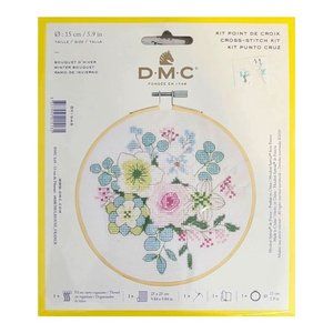 New DMC Cross Stitch Kit Winter Flower Bouquet BK1948 6" Sealed Embroidery
